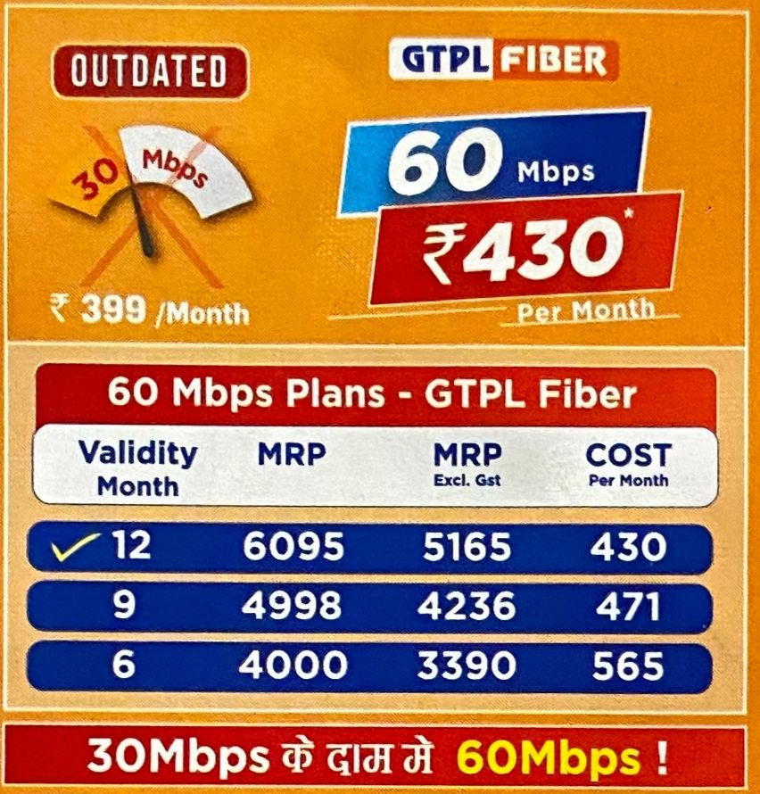 Our Plan - GTPL Fiber Broadband